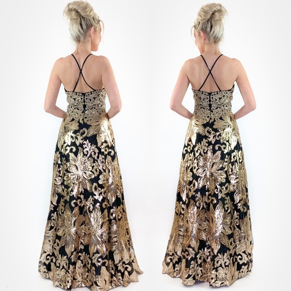 Gold Sparkly Prom Dress - Picture 4 of 8